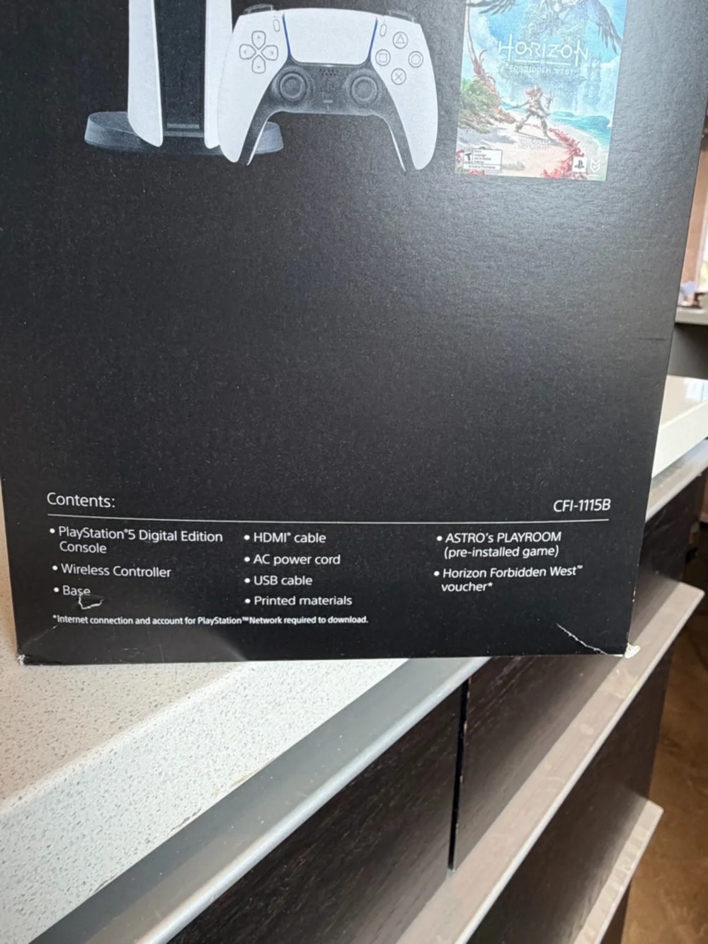 NEW Sony PS5 Digital Edition Console - White & Black with Horizon Forbidden West